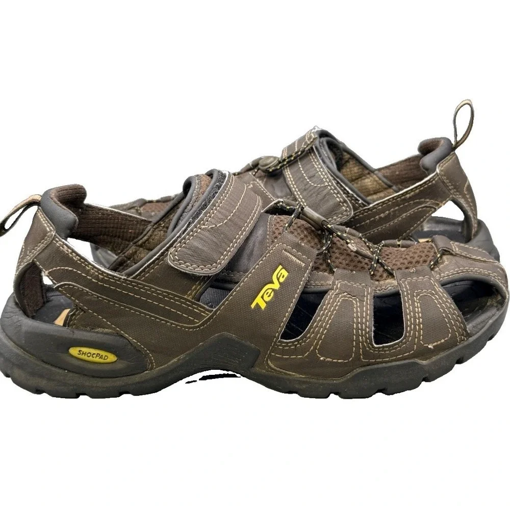Teva Forebay Brown Sport Hiking Sandals ShocPad 1001116 Mens Size 9
